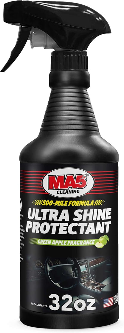 MA5X Ultra Shine Protectant | Car Interior Cleaner | Multi-Surface Car Interior Protectant with Green Apple Scent | UV Resistant | 32oz Spray Bottle | Pack of 1