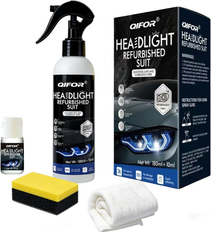 QIFOR Automotive Headlight Restoration kit,Oxidized and yellowed Automotive headlamps, blurring Enhanced crystalline Coating refurbisher