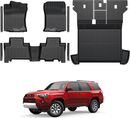 Floor Mats for Toyota Sienna 2021-2026, All Weather Floor Mats Lower Trunk Cargo Liner Accessories, Full Coverage Set (Fit 8-Seat with Spare Tire)