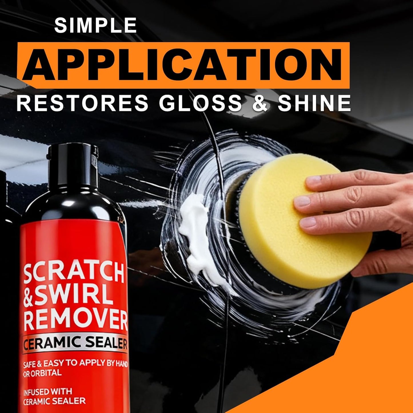 500ml Car Scratch Remover for Vehicles: Automotive Swirls Rrepair Eraser Restorer & Polishing with Buffer Pad - Scratch Eraser Kit for Light Scratches Oxidation & Water Spots (16.9 fl oz)