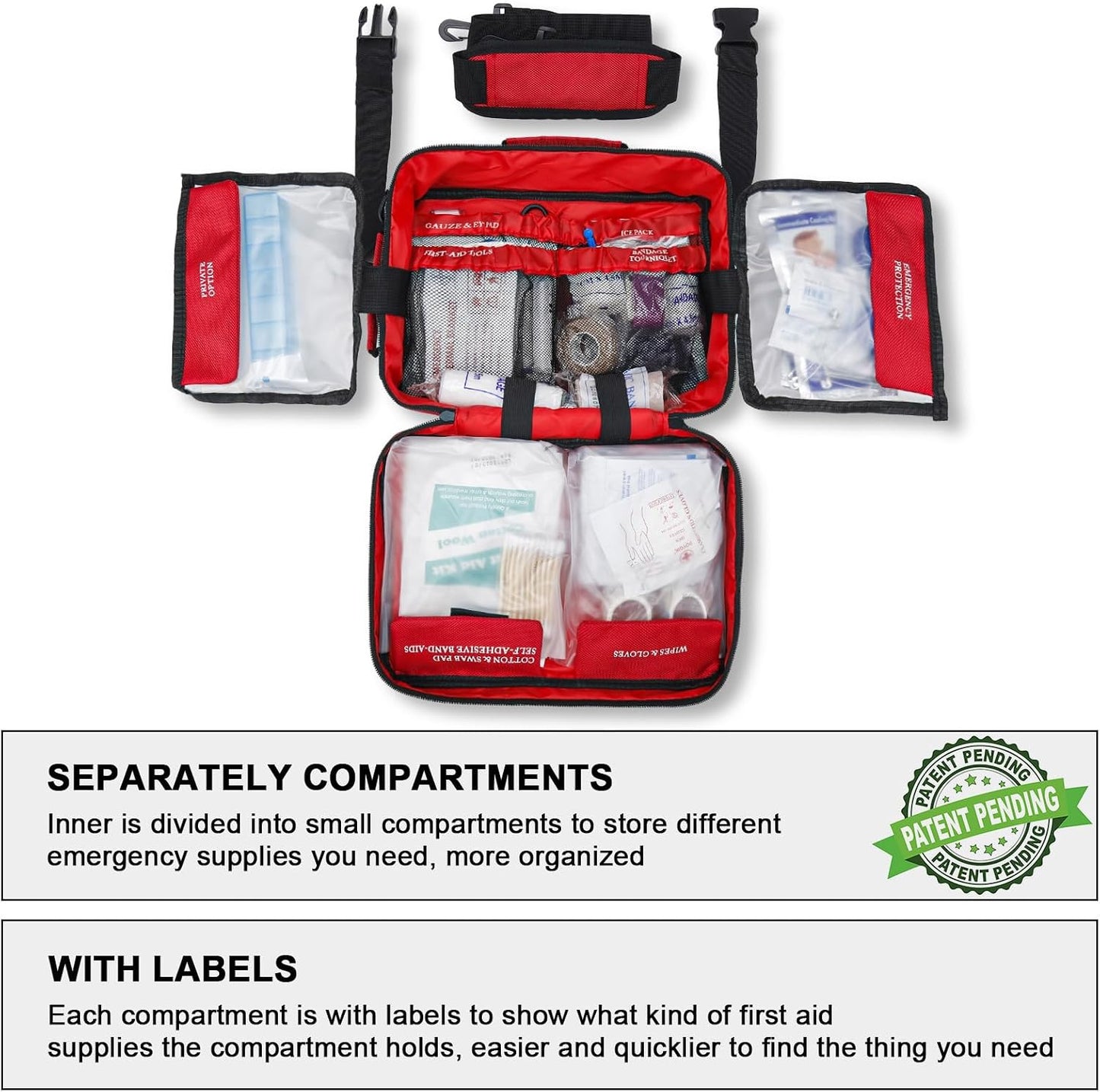 Poygik Premium 420 Piece Large First Aid Kit for Home, Car, Travel, Camping, Truck, Hiking, Sports, Office, Vehicle & Outdoor Emergencies - Emergency Medical Kits, Businesses & Home Medical Supplies