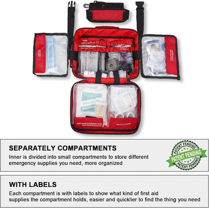 Poygik Premium 420 Piece Large First Aid Kit for Home, Car, Travel, Camping, Truck, Hiking, Sports, Office, Vehicle & Outdoor Emergencies - Emergency Medical Kits, Businesses & Home Medical Supplies