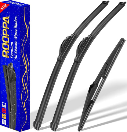 3 wipers Replacement for 2017-2021 2022 Honda CRV CR-V, Windshield Wiper Blades Original Equipment Replacement - 26"/17"/12" (Set of 3) U/J HOOK - Colors B