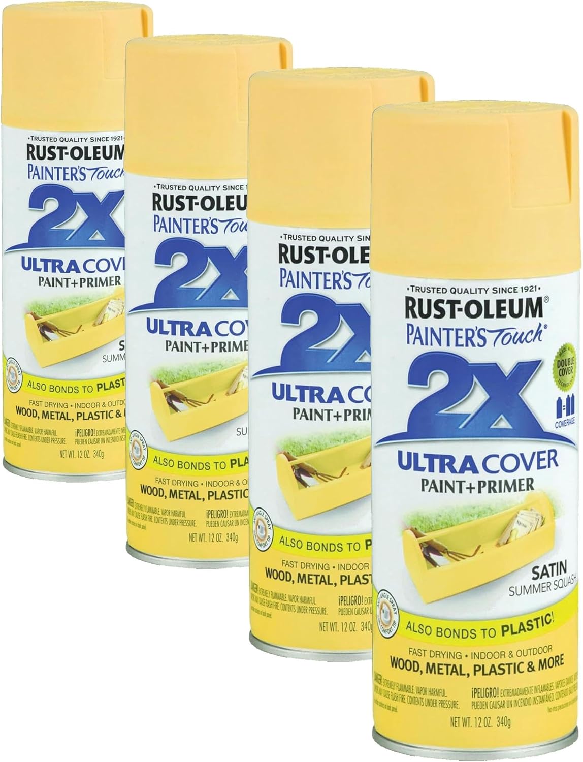 Rust-Oleum 334029 Painter's Touch 2X Ultra Cover Spray Paint, 12 oz, Gloss Clear - Colors F