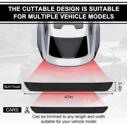 SINGARO Car Rear Bumper Protector, 42inch x3.4inch Car/SUV Universal Rubber Anti-Scratch Trunk Exterior Accessories