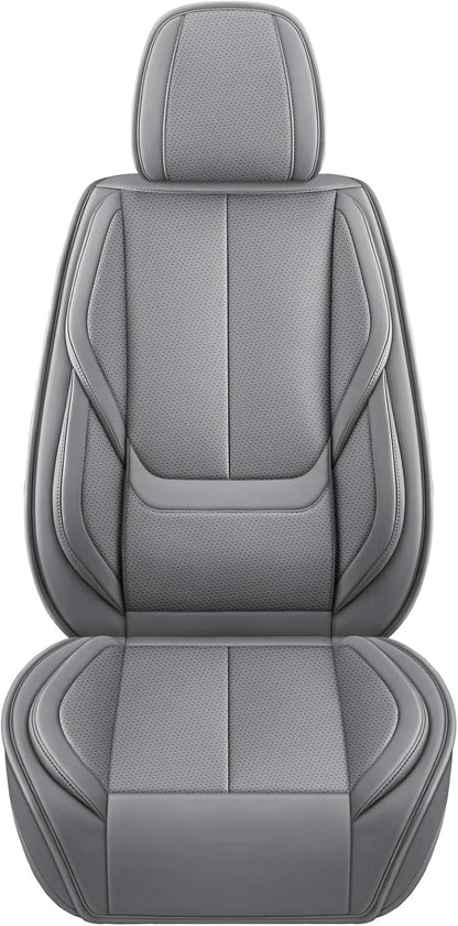 MINGBRON Car Seat Cover Full Set, Leather Car Seat Cover, Waterproof Seat Covers, Car Seat Cushion, Nappa Leather Seat Covers Car Seat Protector Universal Fit Most Cars Black