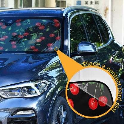Black Leopard Car Windshield Sun Shade Animal Skin Print Foldable UV Ray Sun Visor Protector Sunshade to Keep Your Vehicle Cool (51" x 27.6")