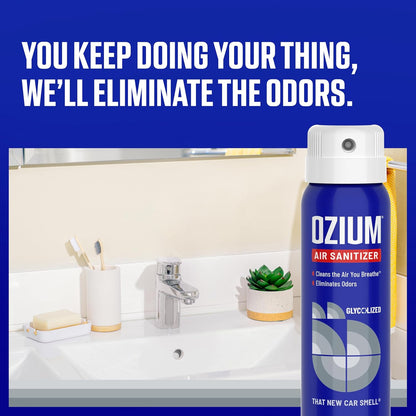 Ozium 3.5 Oz. Air Sanitizer & Odor Eliminator for Homes, Cars, Offices and More, Original Scent,(Pack of 2), clear