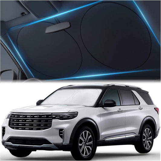 Magnelex Car Windshield Sunshade – Double-Layer Design for 2X Heat Blocking, Blocks UV Rays, Foldable Sun Shade for Cars, Trucks & SUVs, Keeps Interior Cooler, Medium (59 x 31 in)