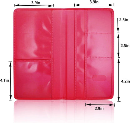 Car Registration and Insurance Card Holder - Leather Vehicle Glove Box Automobile Documents Paperwork Wallet Case Organizer for ID, Driver's License, Key, Cards - Car Accessories for Women&Men