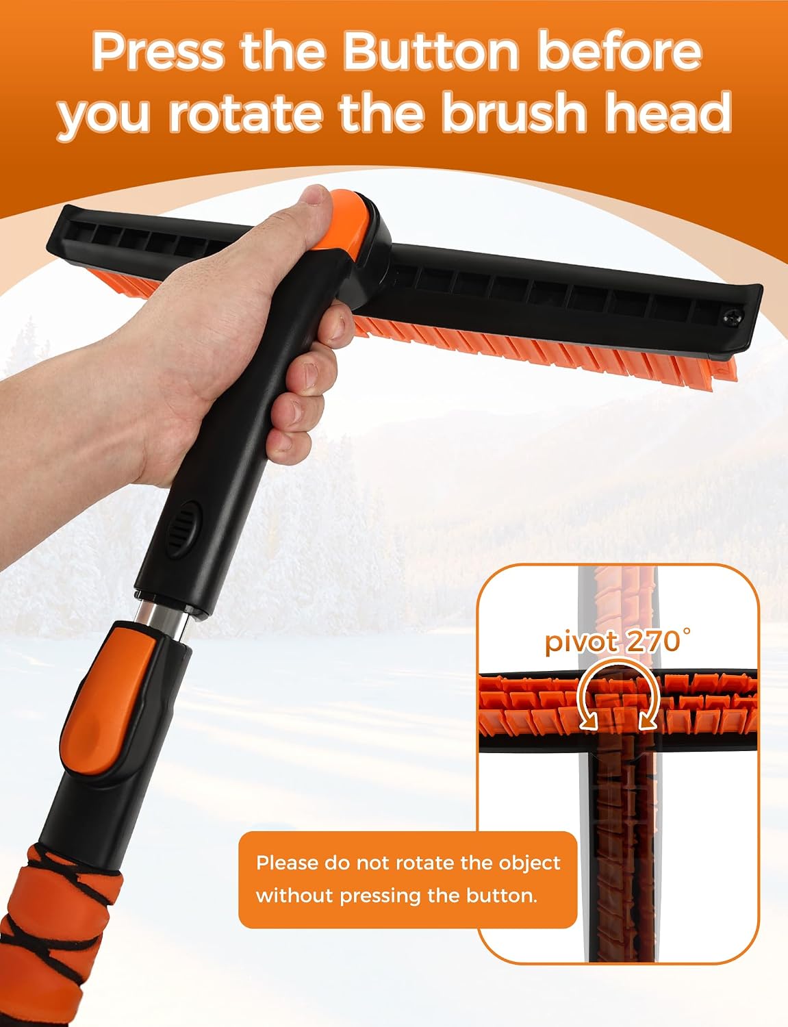 41" Ice Scrapers for Car Windshieldand Extendable Snow Brush with Foam Grip and 360° Pivoting Brush Head for Christmas Car Auto Truck SUV