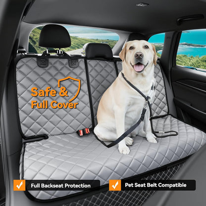 Dog Car Seat Cover for Back Seat, Waterproof Back Seat Covers for Dogs, PU Leather Nonslip Bench Dog Seat Cover Universal Fit Most Vehicles,SUVs,Small Trucks（Black,Standard）