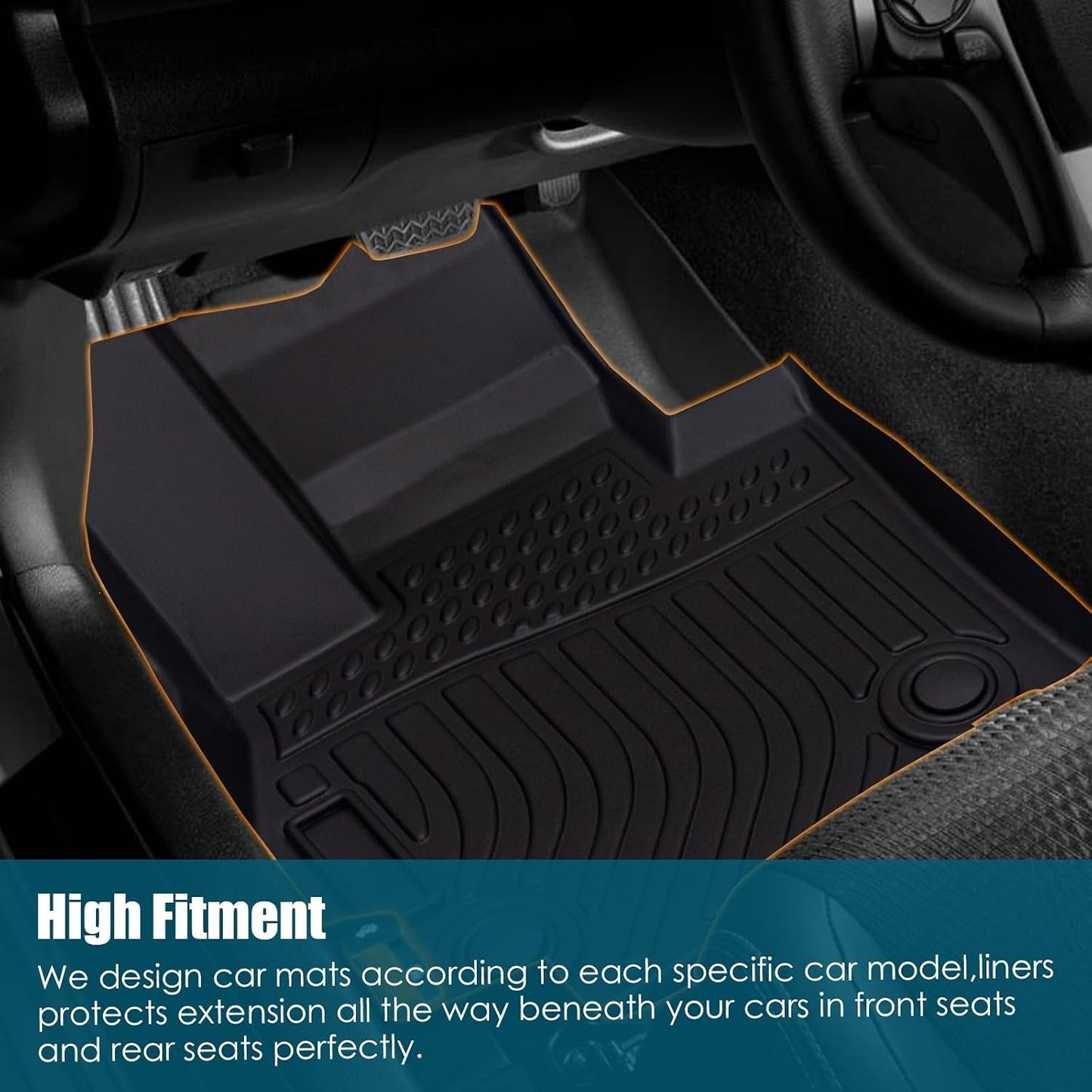 All Weather Floor Mats for 2016-2019 Chevy Cruze (No Fit 2016 Cruze Limited), Chevy Cruze Floor Mats, 1st and 2nd Maximum Coverage, 3D Waterproof TPE Rubber Protector Car Mats Full Set Liners