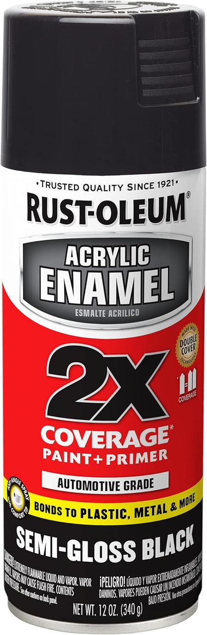 Rust-Oleum 271903 Acrylic Enamel 2X Spray Paint, 12 oz, Gloss Black, (Pack of 1)