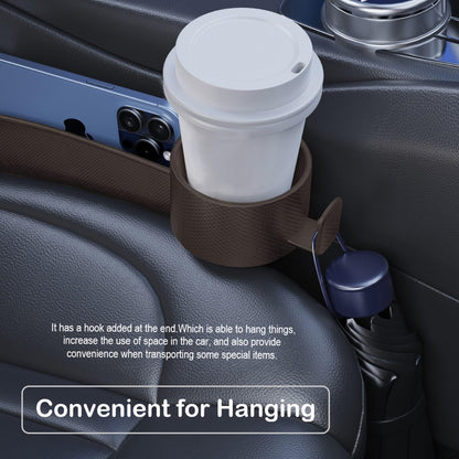 Car Seat Gap Plug with Storage Slot, Auto Gap Filler Organizer with Cup Holder, Universal Carseat Side Gap Filler Strip 2 Pack Between Front Seats & Console, Anti-Drop Pad with Seatbelt Holes, Black