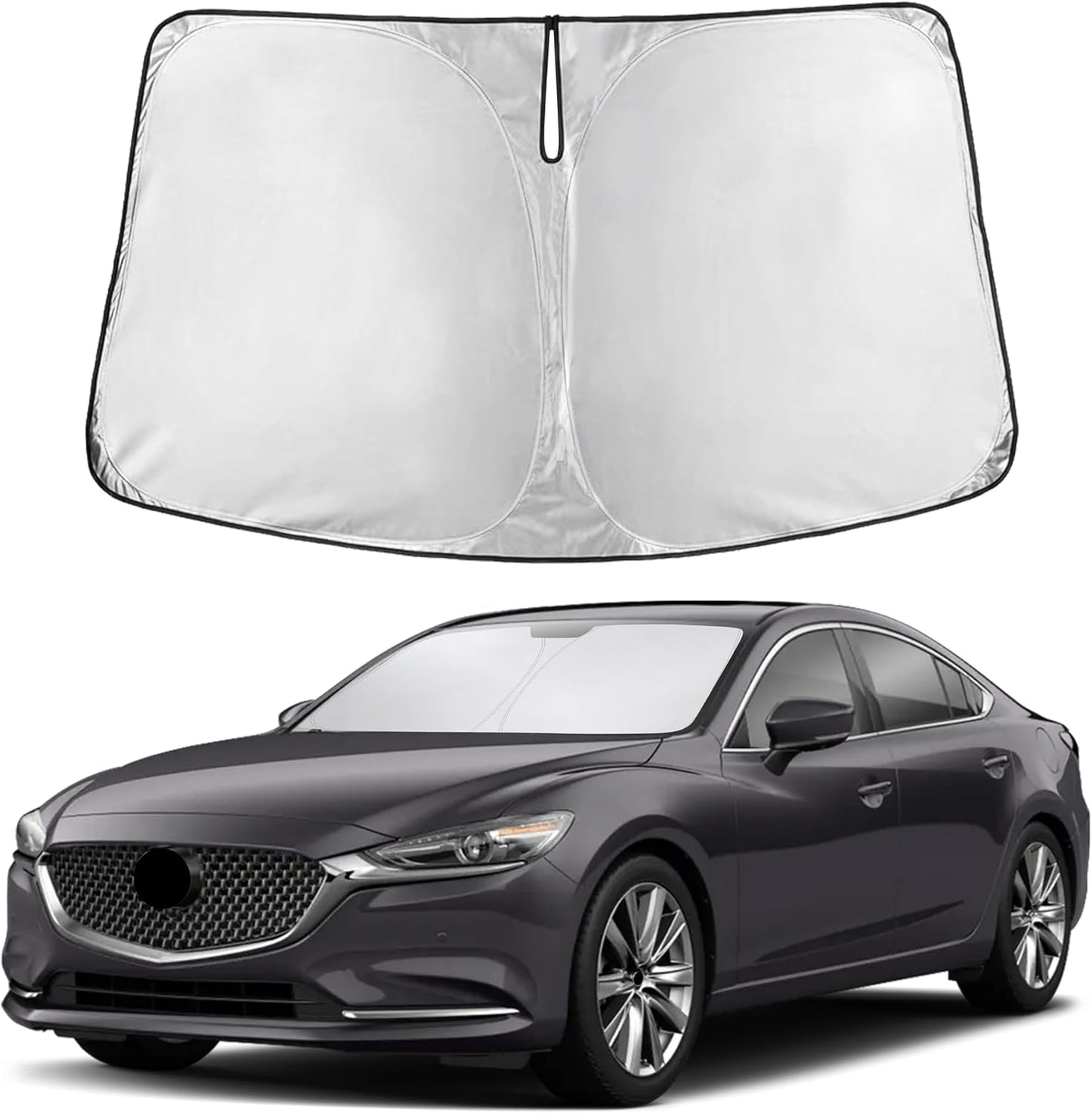 EcoNour Car Windshield Sun Shade | 2025 Upgraded Innovative No-Light-Pass Technology for Maximum Coverage | Foldable Sun Shade Keeps Your Vehicle Cool | Must-Have Car Accessories | Small (59" x 29") - Colors L