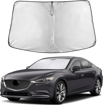 EcoNour Car Windshield Sun Shade | 2025 Upgraded Innovative No-Light-Pass Technology for Maximum Coverage | Foldable Sun Shade Keeps Your Vehicle Cool | Must-Have Car Accessories | Small (59" x 29") - Colors L