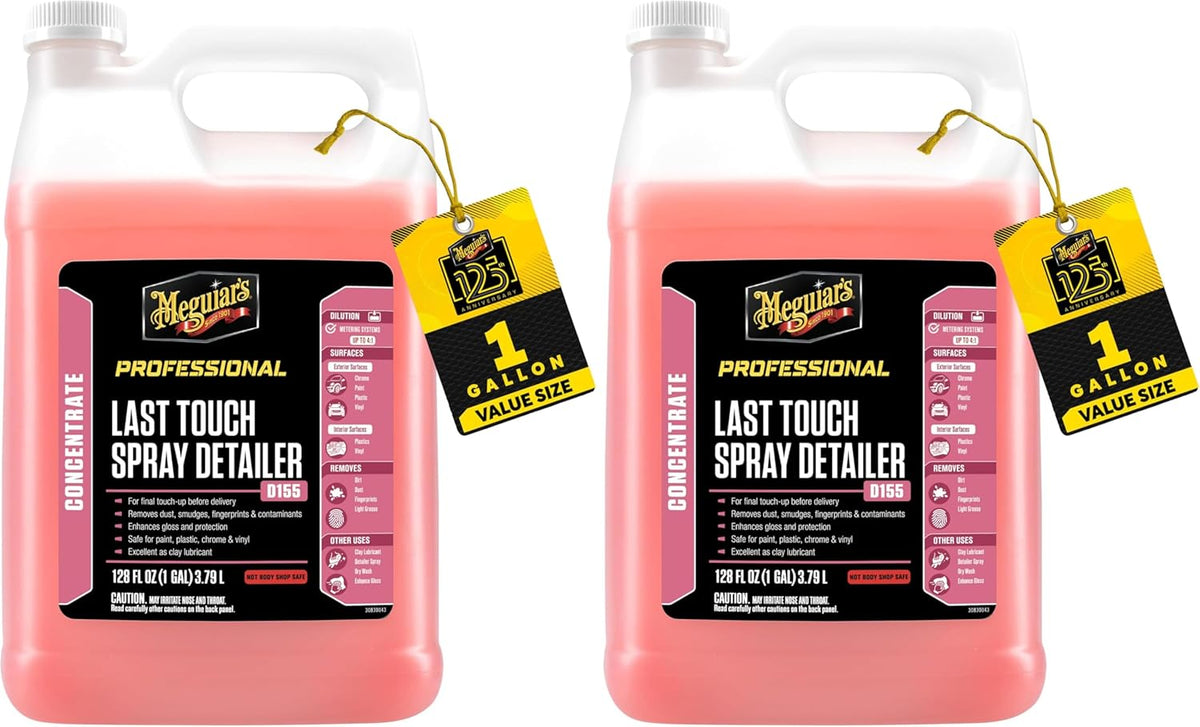 Meguiar's D15501 Last Touch Spray Detailer, Great for Use as Clay Lubricant, creates a Showroom Shine, Removes Dust, Smudges, Fingerprints and More, Versatile Use and Enhances Protection, 1 Gallon