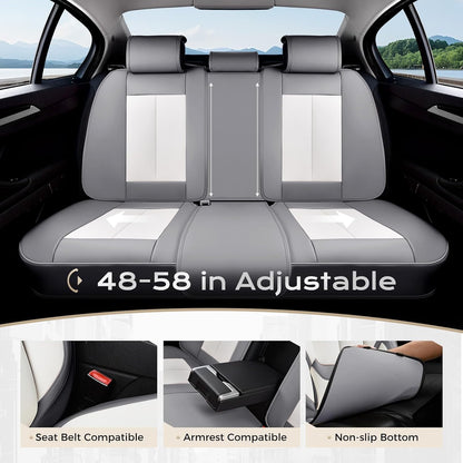 Coverado Seat Covers Full Set, Black Seat Covers for Cars 5 Seats, Car Seat Protector, Waterproof Nappa Leather Car Seat Cushion, Front and Rear Car Seat Cover Fit for Most Sedans SUV Pick-up Truck - Colors B