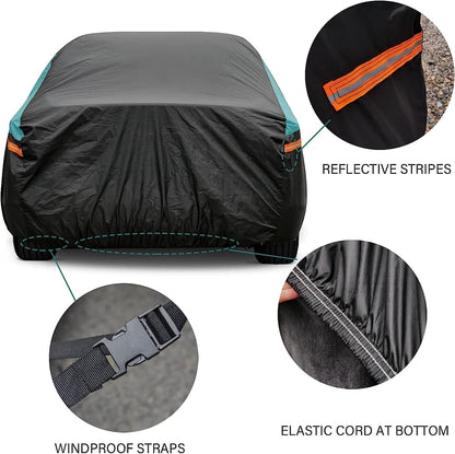 GUNHYI Car Cover for Automobiles All Weather Waterproof, Universal Fit Sedan Chevrolet Corvette, Ford Fusion, Kia Stinger, Nissan Maxima, Buick Regal, Subaru Legacy, Honda Accord etc.