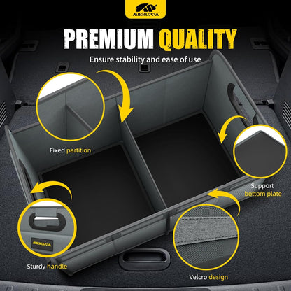 MIKKUPPA Car Trunk Organizer - 70L Collapsible Trunk Organizer for Groceries, Car Storage Organizers for SUV Auto Truck Van with Non Slip Bottom (Black)