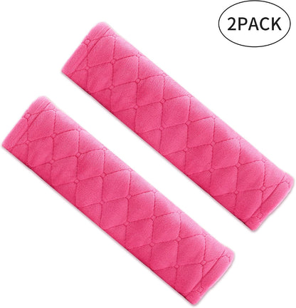 Amooca Soft Auto Seat Belt Cover Seatbelt Shoulder Pad 2 PCS for a More Comfortable Driving Compatible with All Cars and Backpack Black