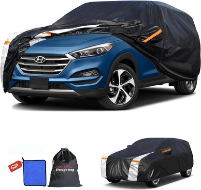 Large SUV Car Cover for Chevy Suburban 100% Waterproof All Weather, Heavy Duty Outdoor Full Exterior Covers Rain Sun Wind UV Protection. - Colors B