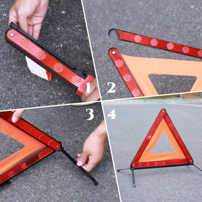 WORKKOOL Safety Triangles for Emergency Use, Road Side Triangle Reflectors, Warning Triangle with Case for Vehicles Breakdown(3 Packs)