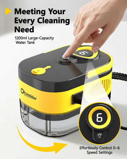 Steam Cleaner,15s Heat-Up,1.2L Tank,6-Level Adjustable Handle,1500W Steamer for Cleaning,Portable Steamer for Cleaning with 16PCS Accessories,Steam Cleaner for Home,Car,Dirt,Grease,Grout,Tile,Couch