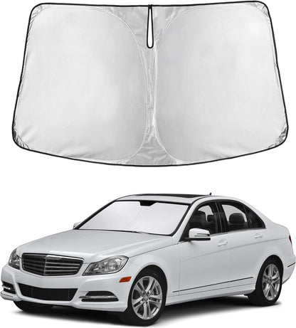 EcoNour Car Windshield Sun Shade | 2025 Upgraded Innovative No-Light-Pass Technology for Maximum Coverage | Foldable Sun Shade Keeps Your Vehicle Cool | Must-Have Car Accessories | Small (59" x 29") - Colors I