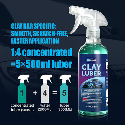 Complete Clay Bar and Luber Kit for Auto Detailing - 4 Pack (4x100g) Clay Bars + 16.9 fl. oz Lubricant Spray + 4 Pack Microfiber Cleansing Towel