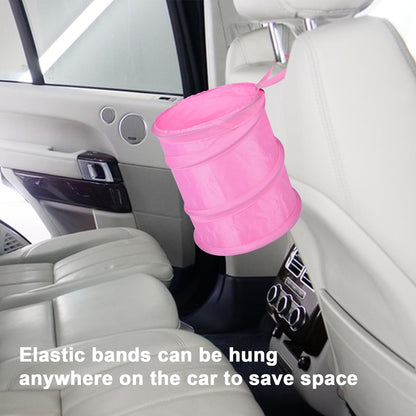 Car Trash Can, 2 Packs Mini Collapsible Pop-up Car Garbage Can, Waterproof Hanging Car Trash Bag with Velcro, Car Trash Bin, Black