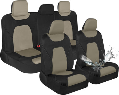 Motor Trend AquaShield Waterproof Front Seat Covers, Black Seat Covers for Cars – Neoprene Front Car Seats Cover, SUV Seat Covers Protector - Car Interior Cover for Auto, Trucks, & Dog Owners