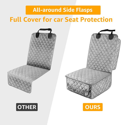 PETICON Waterproof Front Seat Car Cover, Full Protection Dog Car Seat Cover with Side Flaps, Nonslip Scratchproof Front Seat Cover Fits for Cars, Trucks, SUVs, Jeep