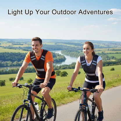 Ptwola Reflective Running Vest High Visibility Running Gear with Large Pocket Night Lightweight Reflective Safety Vest