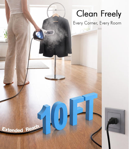 Handheld Steam Cleaner for Home 3s Instant Heat-Up No Need to Wait, Upgrade 2 LB Light Weight Easy Refill Portable Steamer Cleaner for Furniture Couch Grout Walls Kitchenware (White)