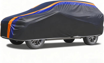 Car Cover Waterproof All Weather for Automobiles, 6 Layers Outdoor Full Exterior Cover Rain Sun UV Snowproof Protection with Zipper Cotton, Mirror Pocket for Sedan (190-195 inch)