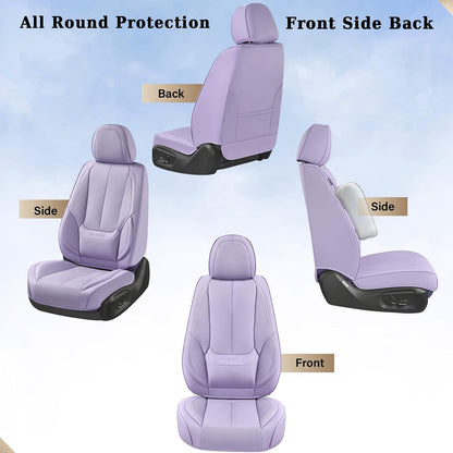 Coverado Seat Covers Full Set, Black Seat Covers for Cars 5 Seats, Car Seat Protector, Waterproof Nappa Leather Car Seat Cushion, Front and Rear Car Seat Cover Fit for Most Sedans SUV Pick-up Truck - Colors A
