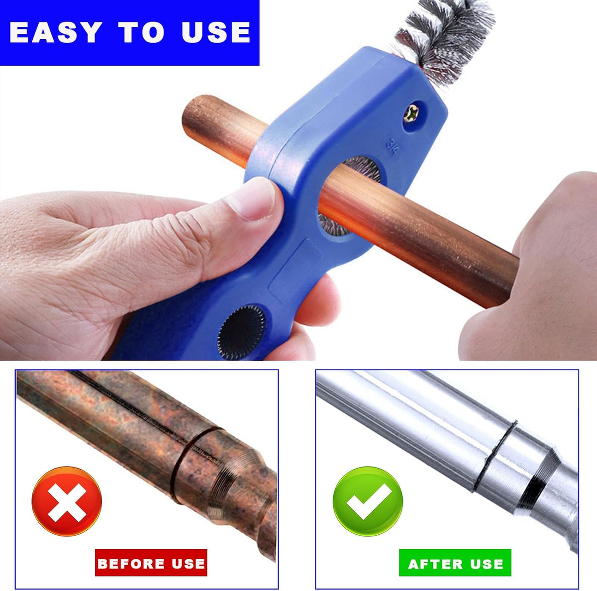 Ohleats Battery Terminal Cleaning Brush, 4 in 1 Anti-Corrosion Car Battery Cleaner, Vehicle Battery Terminals Machine Parts Cleaning Tool for Auto Marine, Universal Car Accessories (Yellow)