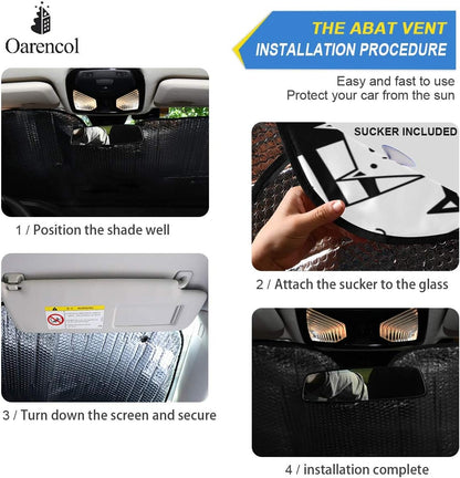 Black Leopard Car Windshield Sun Shade Animal Skin Print Foldable UV Ray Sun Visor Protector Sunshade to Keep Your Vehicle Cool (51" x 27.6")