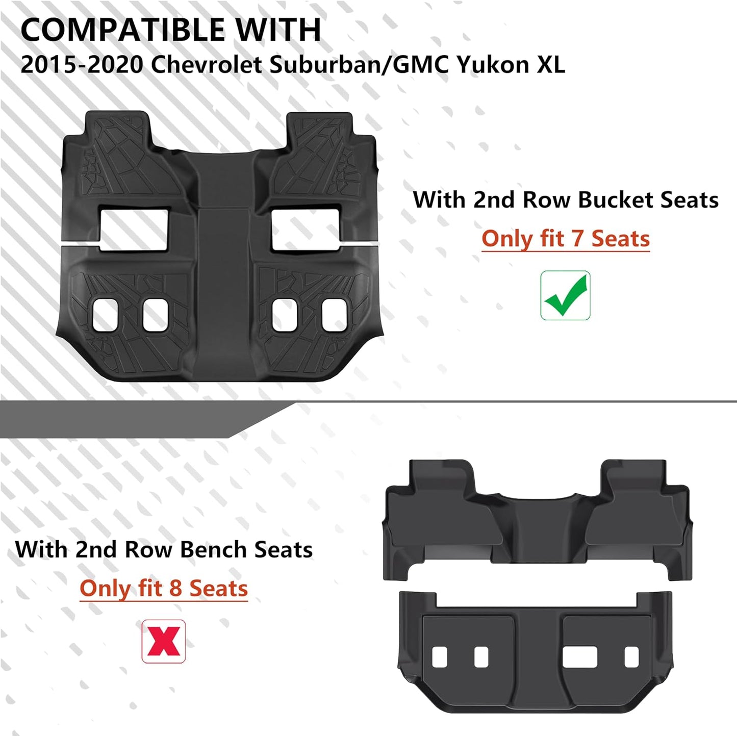 KARPAL Floor Mats for 2007-2013 Chevy Silverado & GMC Sierra 1500 Crew Cab / 2007-2014 2500/3500 HD(Footwell Coverage), All-Weather TPE Custom Fit Floor Liners Car Accessories