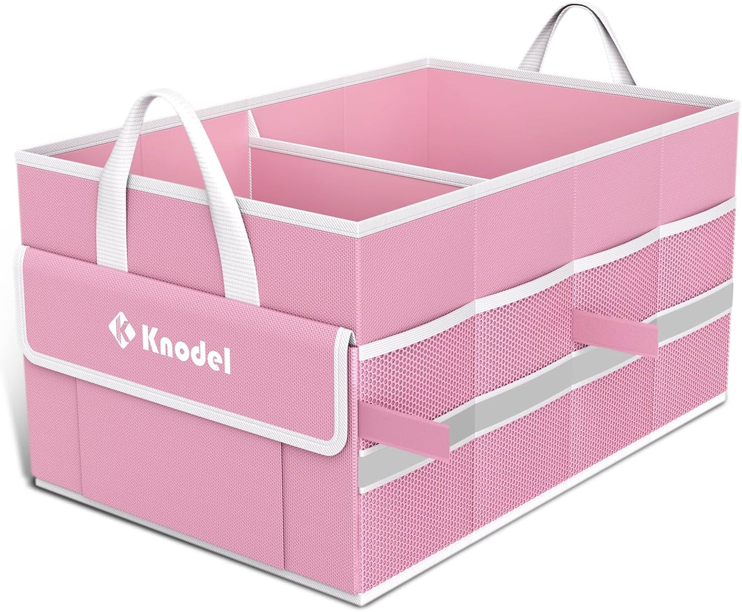 K KNODEL Car Trunk Organizer with Lid, Collapsible Car Trunk Storage Organizer, Car Organizer and Storage for SUV, Truck, Sedan (Medium, Black)
