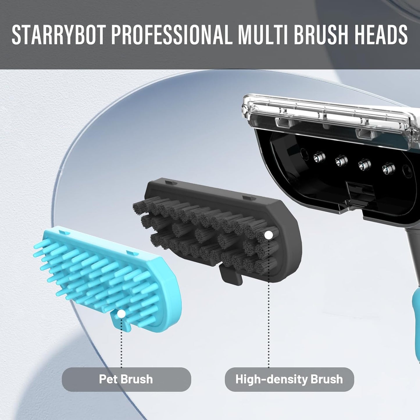 Starrybot Portable Carpet Cleaner Machine with Steam and Heating Techology,18Kpa Powerful Suction with Versatile Tools for Pets, Couch,Spot Cleaner for Stairs/Furniture/Rug(Gray)(AC0205)