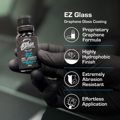 EZ Glass - Graphene Glass Coating & Water Repellent for Windshields - 12+ Months of Long Lasting Hydrophobic Windshield Coating - Quick and Easy Application 15ML