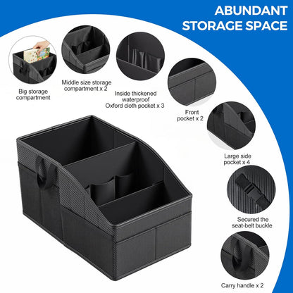 WHHMK Car Storage, Sturdy Leather Car Backseat Organizers, Support Up to 33 LB of Weight Automotive Front Seat Organizer, Floor Organizer and Storage Used for SUV Truck Toy Snack Water Bottle Holder