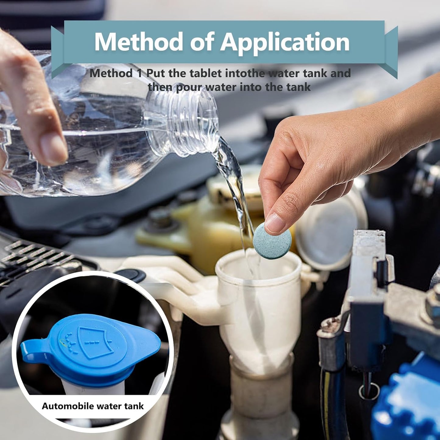 100 Pieces Car windshield washer fluid Concentrated Clean Tablets, Windshield Wiper Fluid (Winter: Use With De-icer or Methanol)
