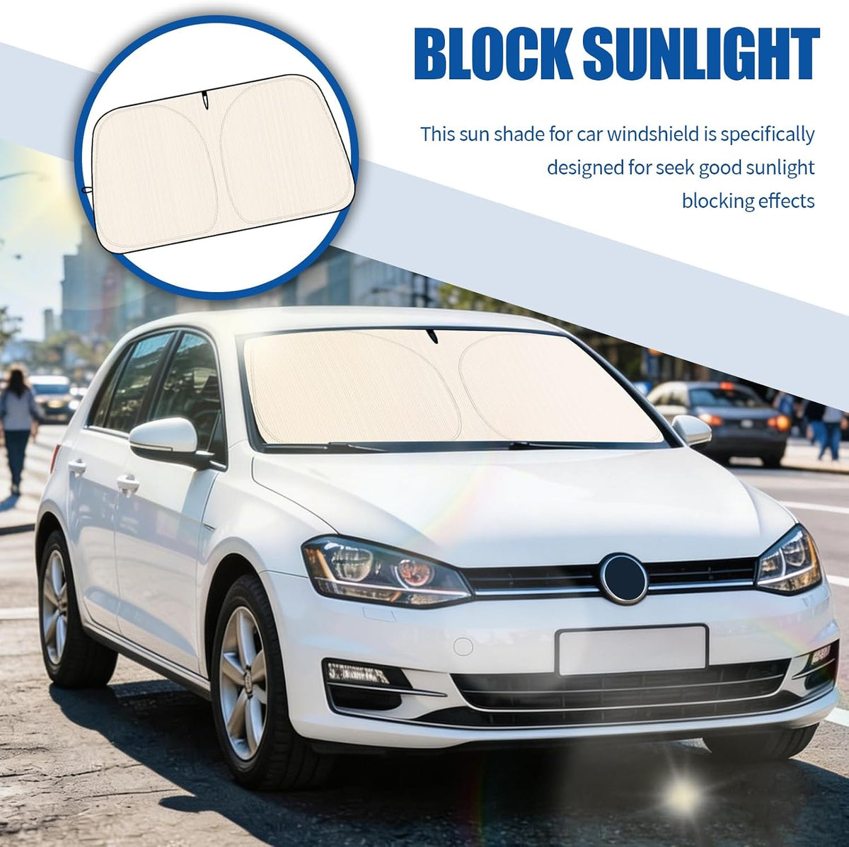 59"×31" 2026 Upgraded Car Windshield Sun Shade Foldable,Thickened Car Sun Shade Windshield with Storage Bag,Universal Sunshade for Cars Windshields for Most Cars,SUVs