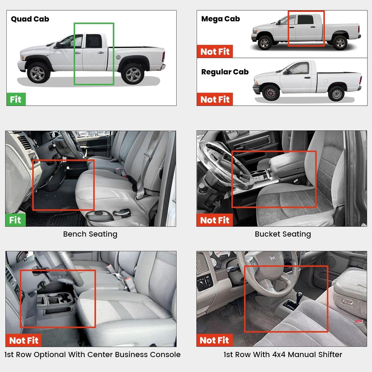 LASFIT Floor Mats for 2019-2025 2026 Ram 2500/3500 Crew Cab Bucket Seat for Carpet & Vinyl Floor (NOT fit Model with PTO Kit), All Weather TPE Custom Fit Car Mats Floor Liners 1st & 2nd Row, Black