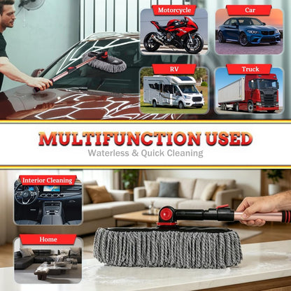 Car Duster Exterior Scratch Free,Soft Car Brush Kit for Truck,SUV,RV and Motorcycle,Wax Cotton Hair,Dusters with Extendable Handle,Duster for Cleaning,Dust Pollen Removing,No Lint