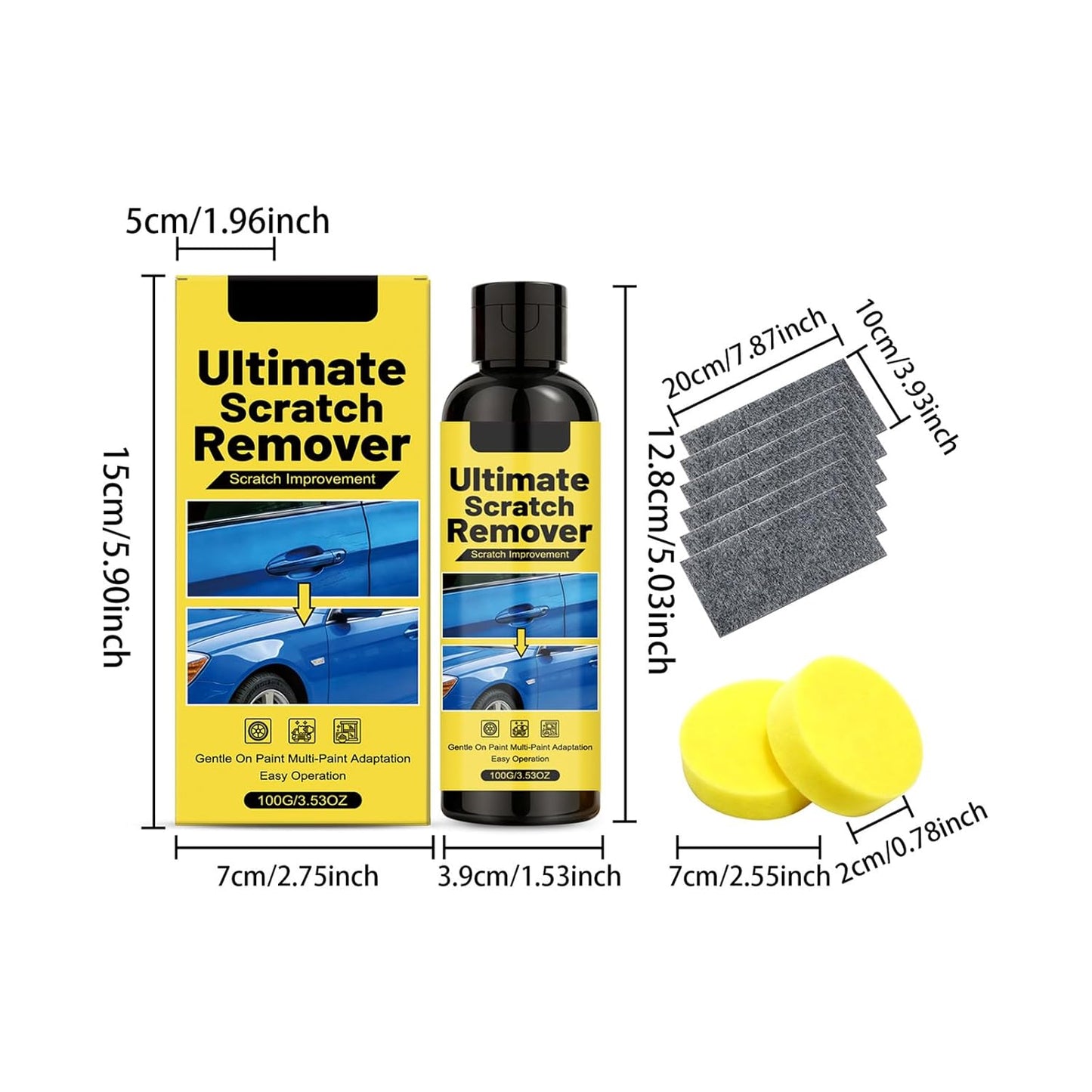 Nanopolix Cloth, Scratch Remover, Car Scratch Remover Kit with Cloth, Quick Repair Deep Scratches & Restore Shine in 60 Seconds for All Car Types (1Pcs)